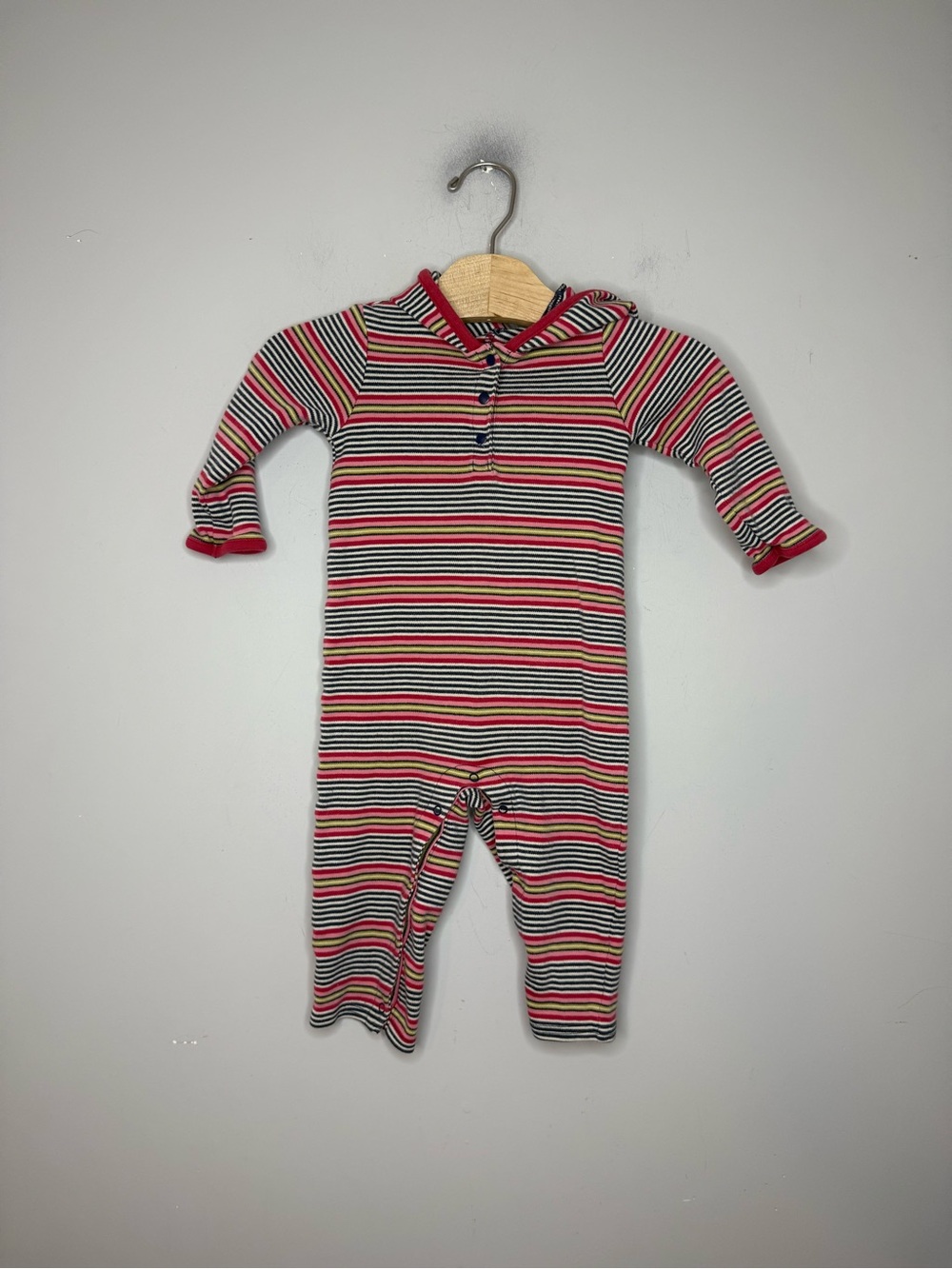 $16 ADD‎ ON tea collection stripe coverall hooded 12-18M rylee + cru jamie kay